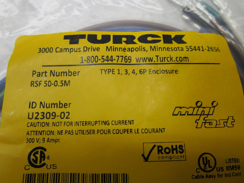 TURCK RSF50-0.5M CONNECTOR  NSMP