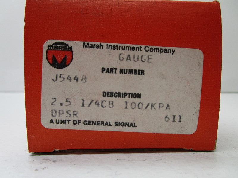 MARSH J5448 PRESSURE GAUGE 0-100 PSI  NSMP