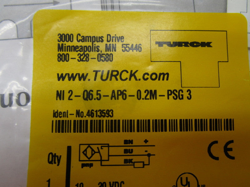 TURCK NI2-Q6.5-AP6-0.2M-PSG3 PROXIMITY SENSOR  NSMP