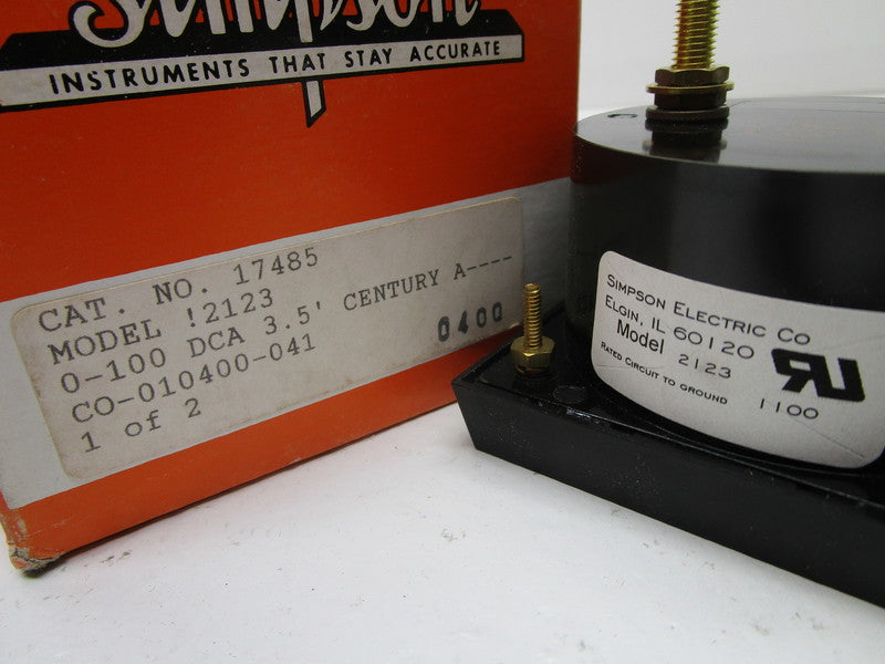 SIMPSON 17485 2123 PANEL METER 0-100  NSMP