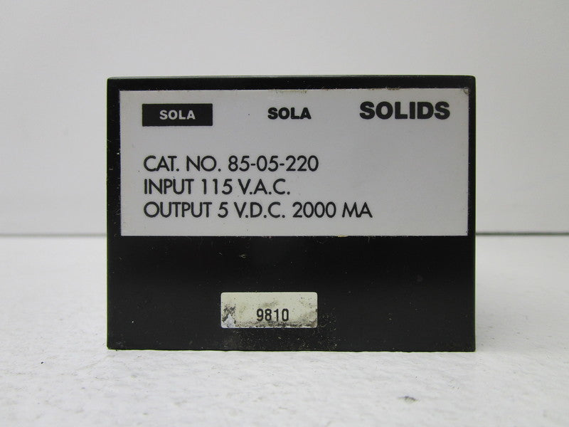 SOLA SOLIDS 85-05-220 POWER SUPPLY  UNMP