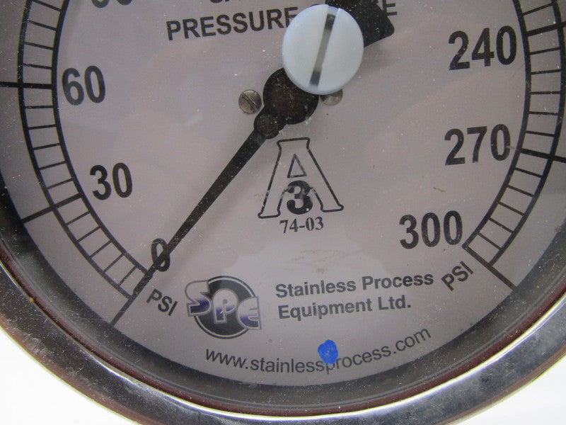 STAINLESS PROCESS 5S-G-2U-GF-BT-TF PRESSURE GAUGE 0-300PSI  NSNP