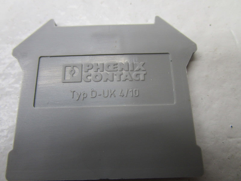 PHOENIX CONTACT D-UK4/10 TERMINAL END PLATE  NSNP