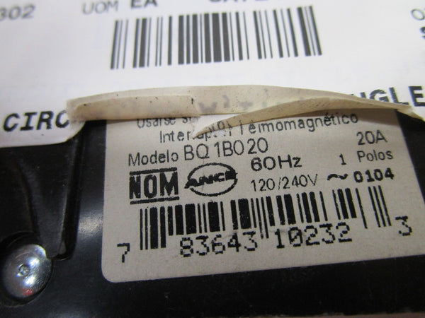 SIEMENS BQ1B020 CIRCUIT BREAKER 20A 120/240V  UNMP