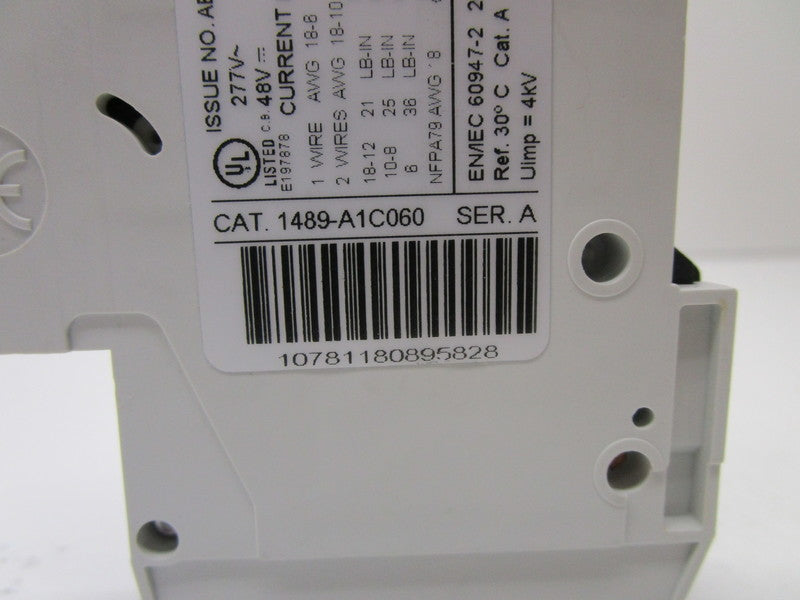 ALLEN BRADLEY 1489-A1C060 SER. A CIRCUIT BREAKER 6A  NSNP