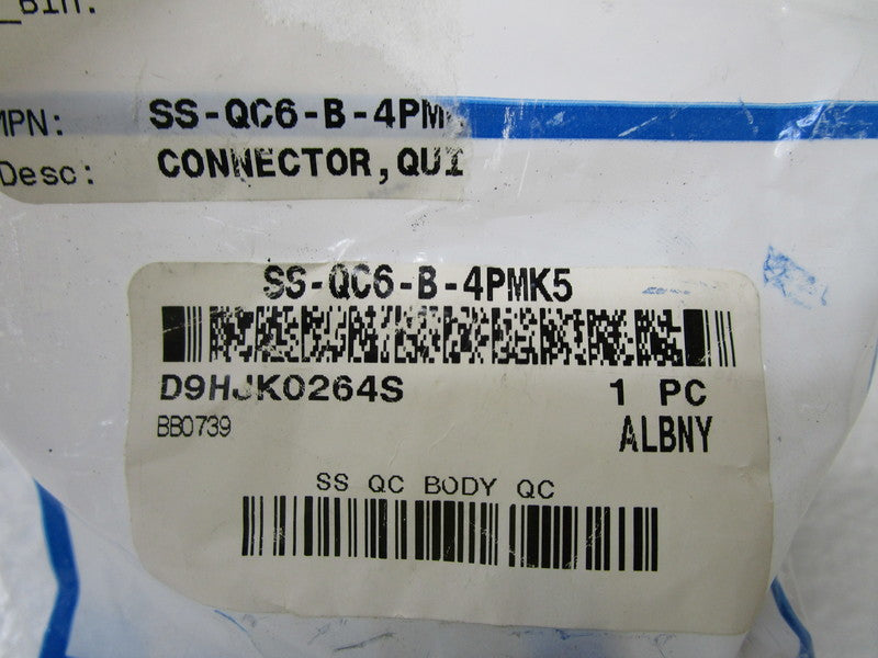 SWAGELOK SS-QC6-B-4PMK5 QUICK CONNECTOR  NSMP