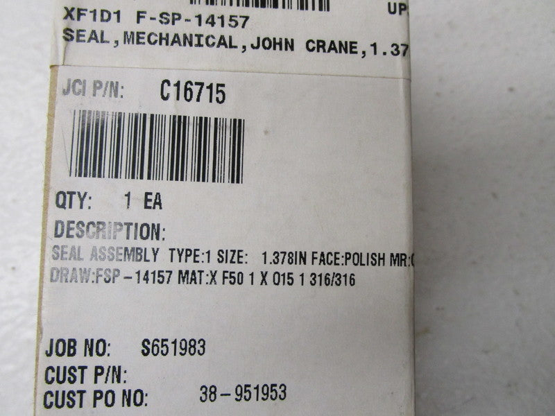 JOHN CRANE C16715 SEAL ASSEMBLY  NSMP