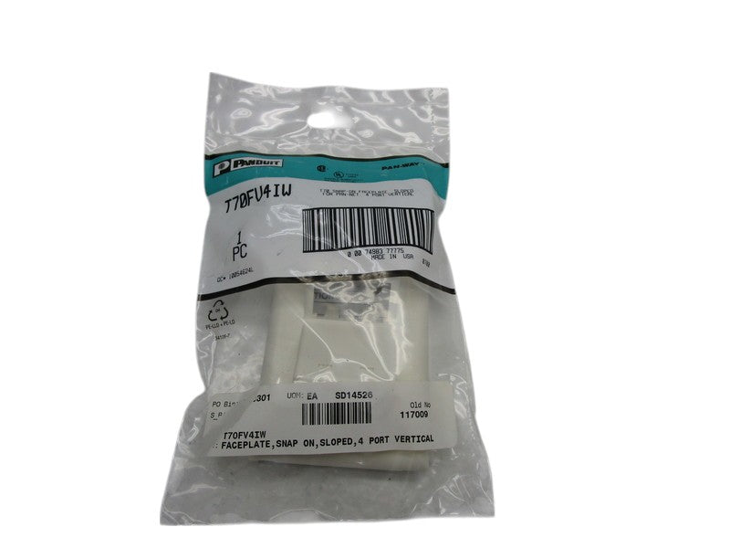 PANDUIT T70FV4IW SNAP ON FACEPLATE  NSMP