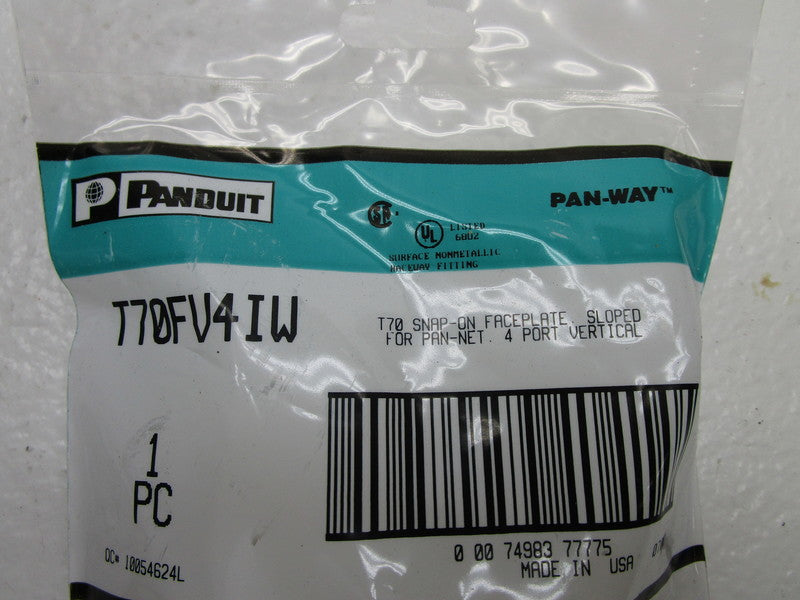 PANDUIT T70FV4IW SNAP ON FACEPLATE  NSMP