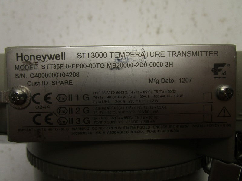 HONEYWELL STT35F-0-EP00-00TG-MB20000-2D0-0000-3H TRANSMITTER  NSMP