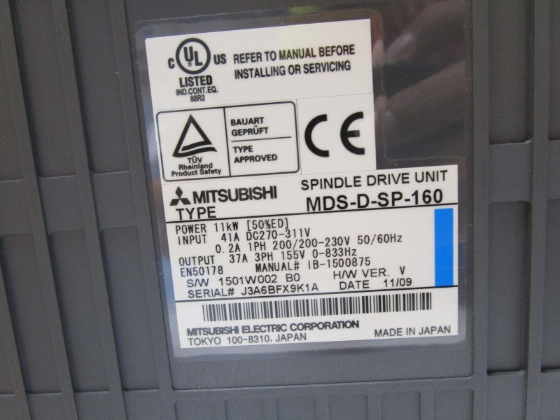 MITSUBISHI MDS-D-SP-160 SPINDLE DRIVE UNIT  NSMP