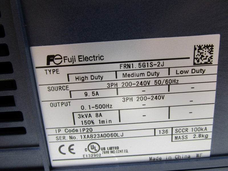 FUJI ELECTRIC FRN1.5G1S-2J INVERTER  NSMP