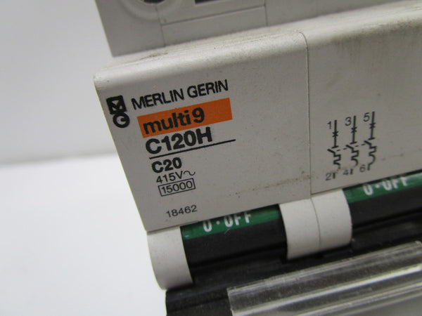 MERLIN GERIN 18462 C120H-C20 CIRCUIT BREAKER 20A  UNMP