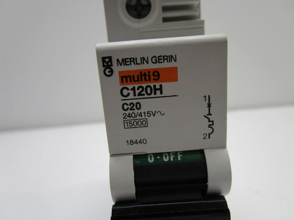 MERLIN GERIN 18440 C120H-C20 CIRCUIT BREAKER 20A  NSNP