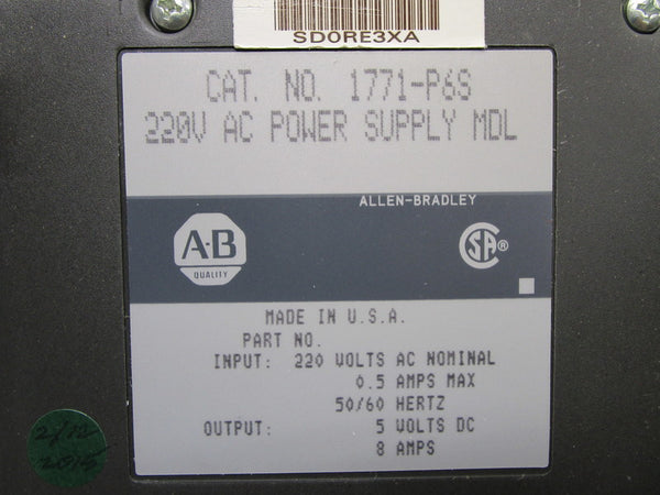 ALLEN BRADLEY 1771-P6S UNMP