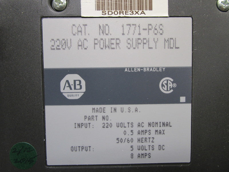 ALLEN BRADLEY 1771-P6S UNMP