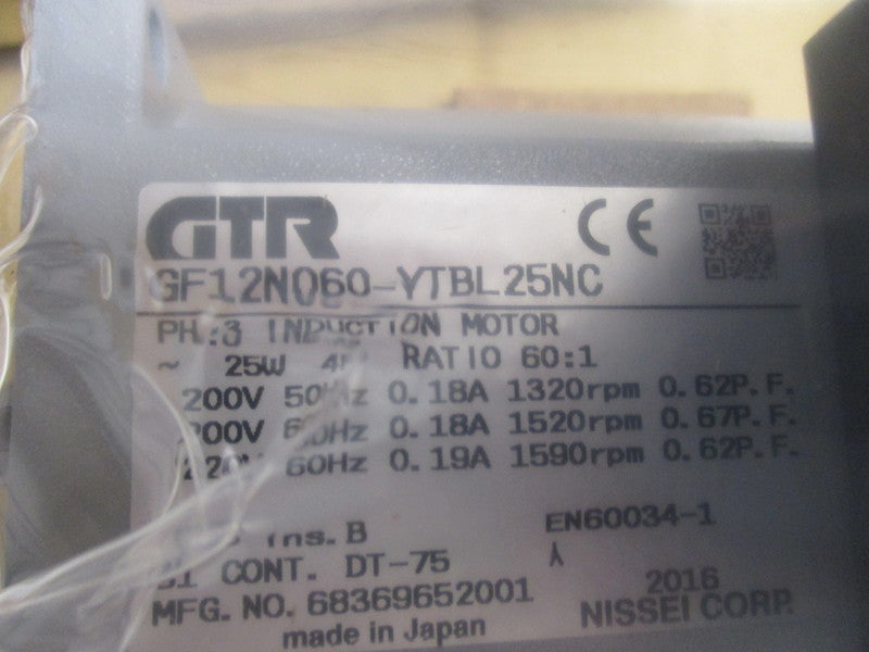 GTR GF12N060-YTB-L25NC INDUCTION MOTOR  NSMP