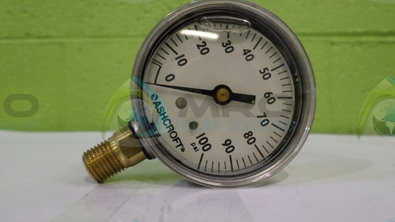 ASHCROFT 63W3005HL02L-100# PRESSURE GAUGE 0-100 PSI NSMP