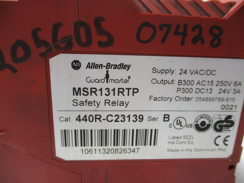 INDUSTRIAL SPARE PART MSR131RTP 440R-C23139 SER. B 24VAC/DC 6A UNMP