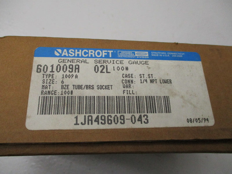 ASHCROFT 601009A02L100# NSMP