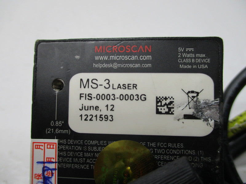 MICROSCAN FIS-0003-0003G MS-3 UNMP
