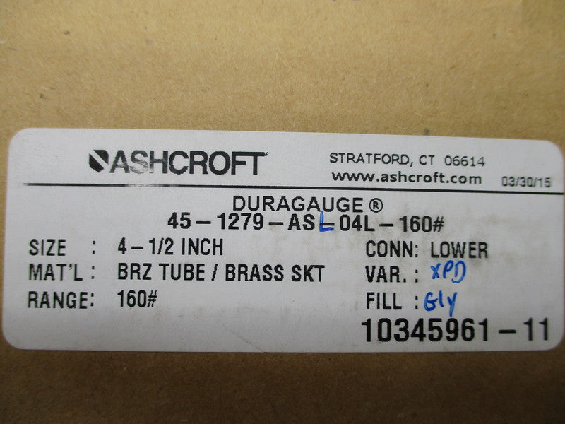 ASHCROFT 45-1279-ASL-04L-160# NSMP