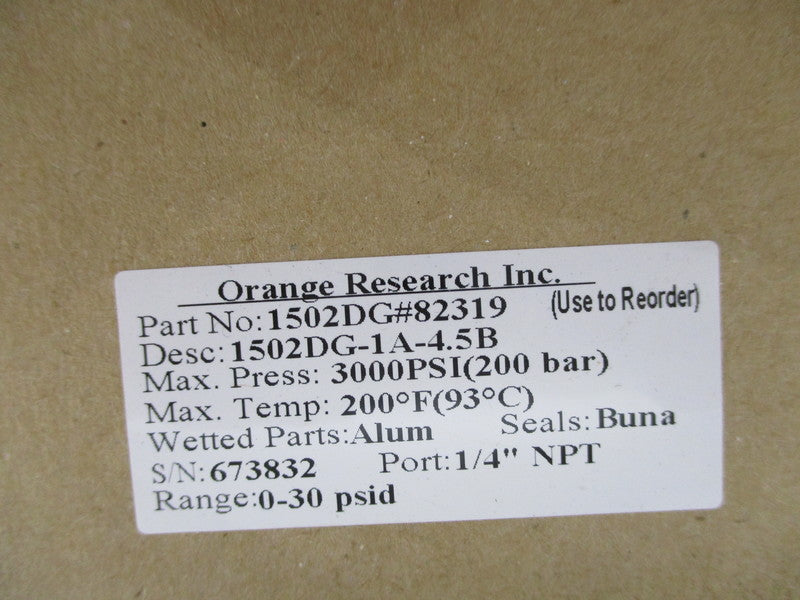 ORANGE RESEARCH 1502DG-1A-4.5B NSMP
