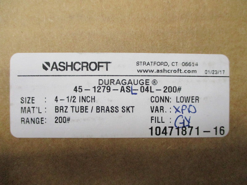 ASHCROFT 45-1279-ASL-04L-200# NSMP