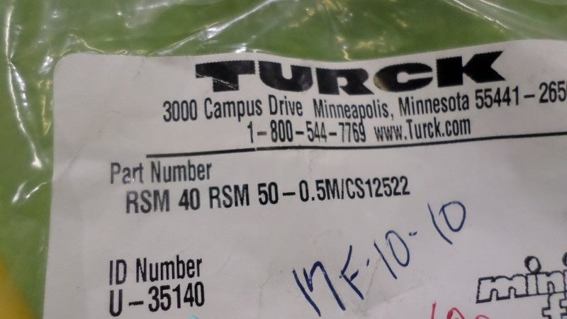 TURCK RSM-40-RSM-50-0.5M/CS12522 CONNECTOR NSMP