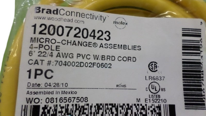 WOODHEAD INC. 704002D02F0602 CONNECTOR NSMP