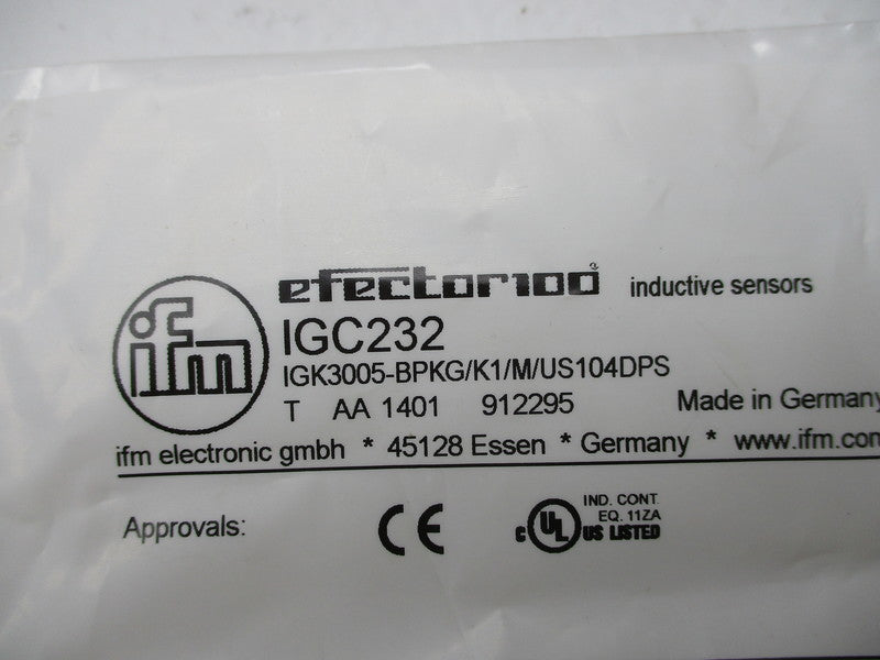 IFM EFECTOR IGC232 IGK3005-BPKG/K1/M/US104DPS NSMP