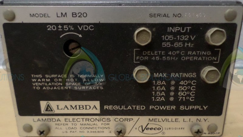 LAMBDA ELECTRIC LMB20 POWER SUPPLY NSNP