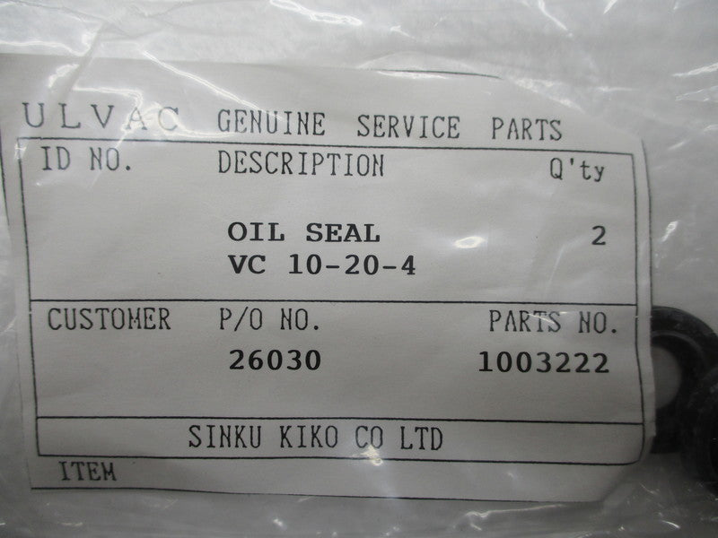 ULVAC SINKU KIKO VC10-20-4  NSMP