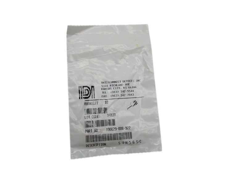 INTERCONNECT DEVICES 100029-008-922 S-4-H-5-G (PKG OF 10) NSMP