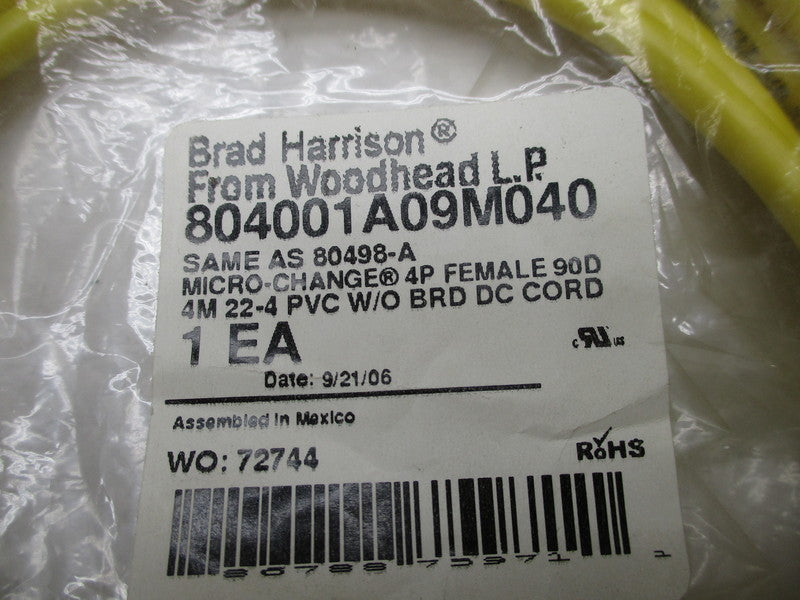 DANIEL WOODHEAD MICRO-CHANGE 804001A09M040 80498-A CORDSET NSMP