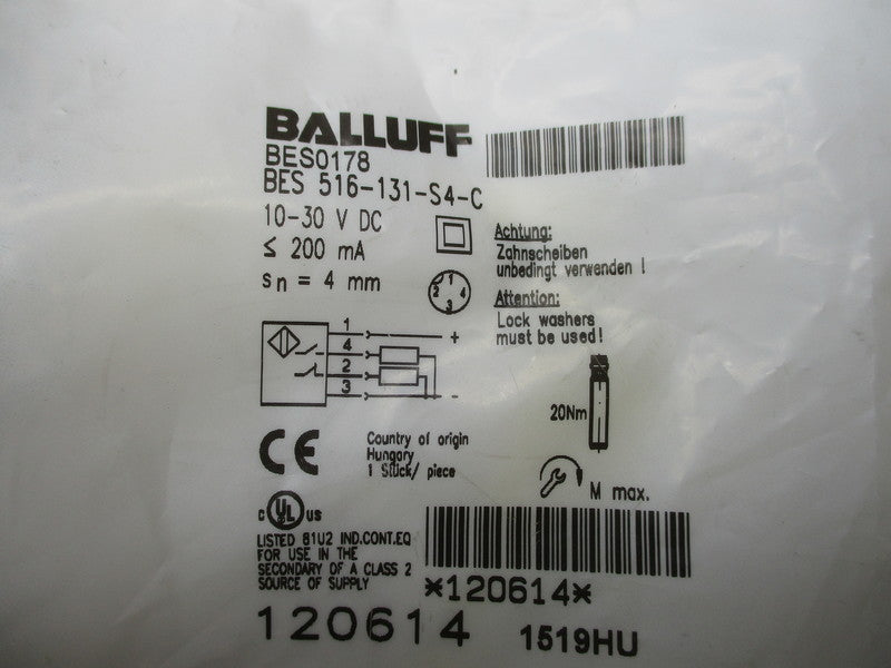 BALLUFF BES516-131-S4-C BES0178 NSMP