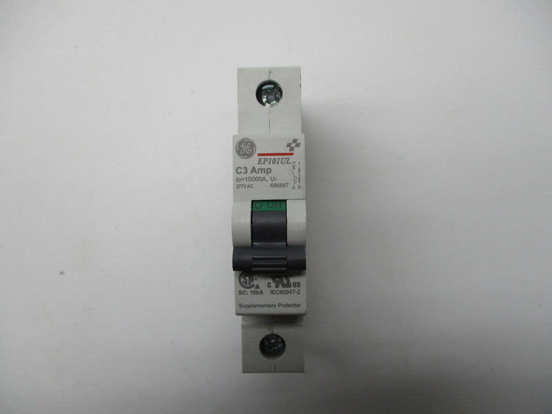 GENERAL ELECTRIC EP101UL-C3 686867 CIRCUIT BREAKER 3A 277VAC NSNP