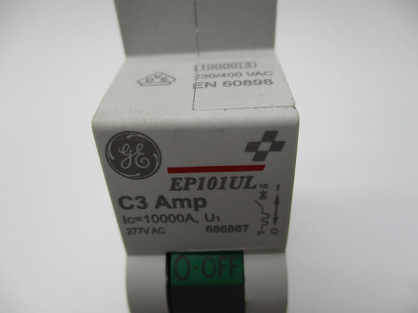 GENERAL ELECTRIC EP101UL-C3 686867 CIRCUIT BREAKER 3A 277VAC NSNP