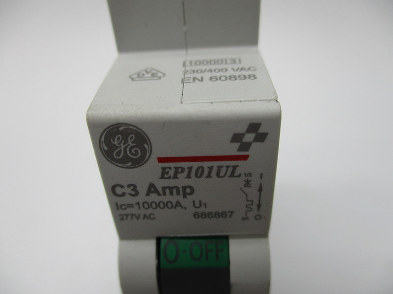 GENERAL ELECTRIC EP101UL-C3 686867 CIRCUIT BREAKER 3A 277VAC NSNP