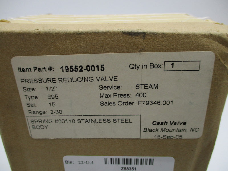 CASH VALVE 19552-0015 NSMP