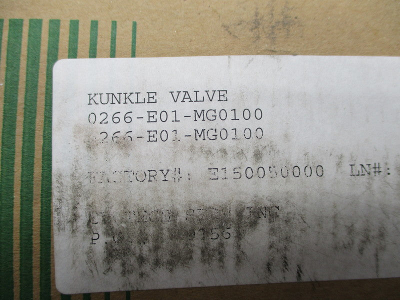 KUNKLE VALVE 266-E01-MG0100 NSMP