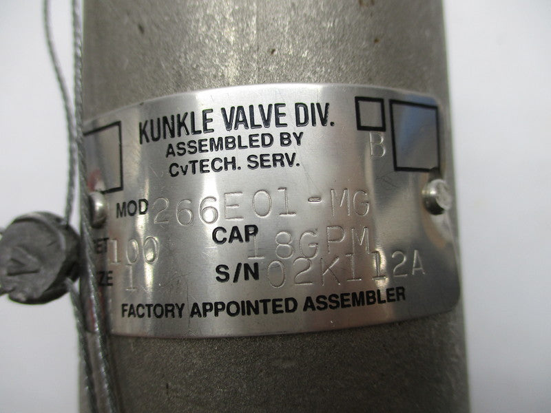 KUNKLE VALVE 266E01-MG0100 NSNP