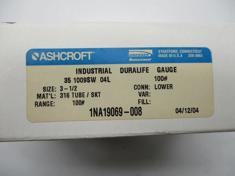 ASHCROFT 35-1009SW-04L-100# NSMP