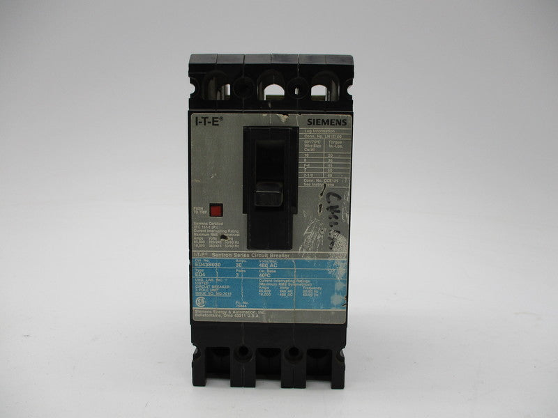 SIEMENS ED43B030 480VAC 30A UNMP