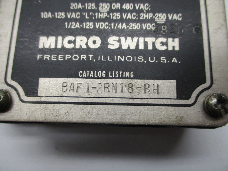 MICROSWITCH BAF1-2RN18-RH UNMP