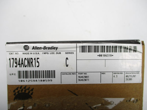 ALLEN BRADLEY 1794-ACNR15 SER. C F/W 4.3 DATE: 2007 NSFS