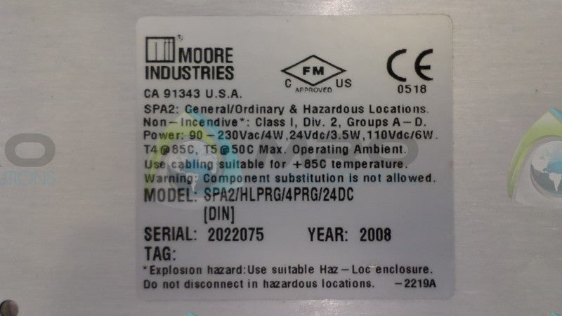 MOORE SPA2/HLPRG/4PRG/24DC PROGRAMMABLE ALARM NSNP