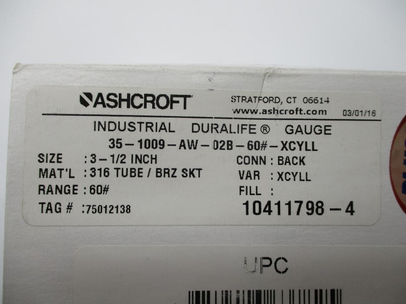 ASHCROFT 35-1009-AW-02B-60#-XCYLL NSMP