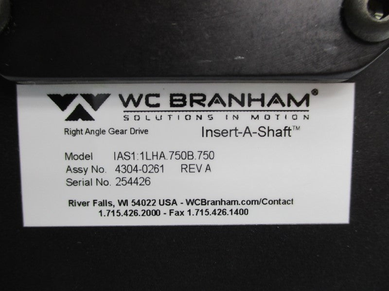 WC BRANHAM IAS1:1LHA.750B.750 4304-0261 NSNP