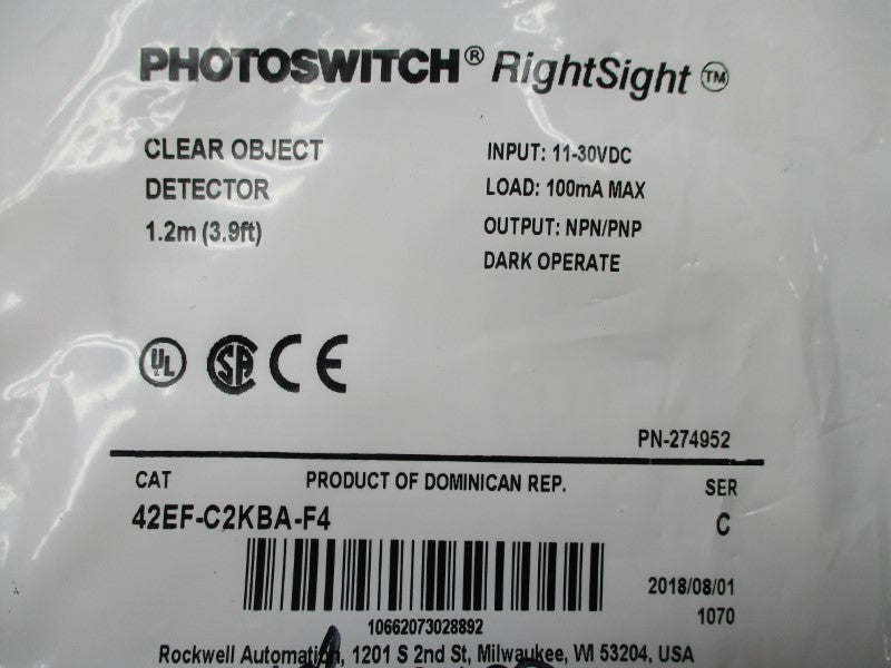 ALLEN BRADLEY 42EF-C2KBA-F4 SER. C 11-30VDC NSMP